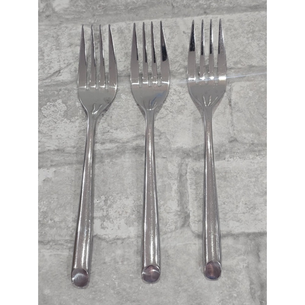 Towle Wave Glossy Angled Tip Stainless Dinner Salad Forks Lot of 5 Replacements
